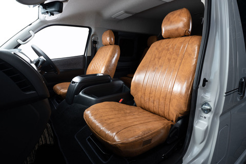 200ハイエース シートカバー  アンティークデザインS　キャメル