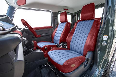 シートカバーアンティークデニム　ボルドー