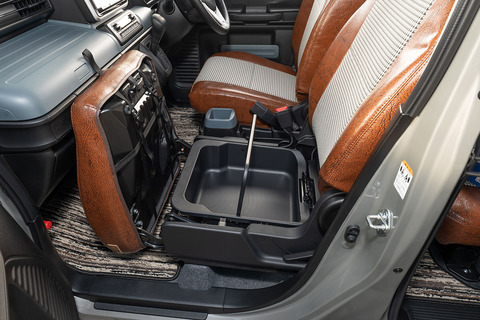 スペーシアベース シートカバー アンティーク千鳥　前席シート下収納にも対応