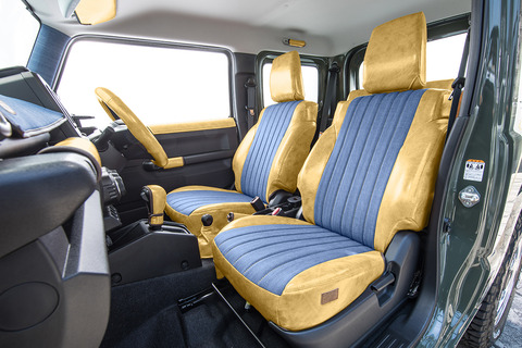 シートカバーアンティークデニム　クリームイエロー