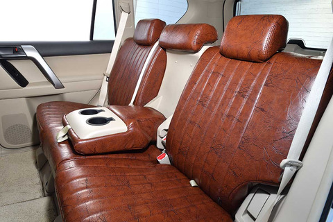 150プラド シートカバー アンティークデザインS　ブラウン　後部座席