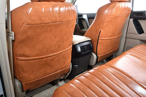 150プラド シートカバー アンティークデザインS　キャメル　シート背面