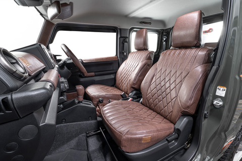 シートカバー  アンティークデザインD　ヴィンテージブラウン　ジムニー装着