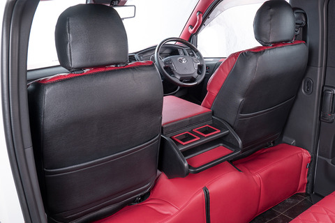シートカバー車種限定　ハイエースtype200 バゲットタイプ バン2列車用　【フロント2席分】