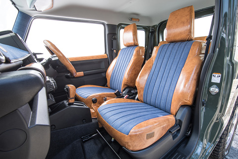 シートカバーアンティークデニム　キャメル