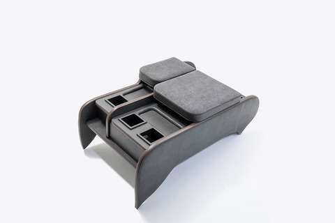 200系ハイエース ワゴンGL グランドキャビン用　センターコンソール アンティークコーデュロイ ヴィンテージブラックxグレー