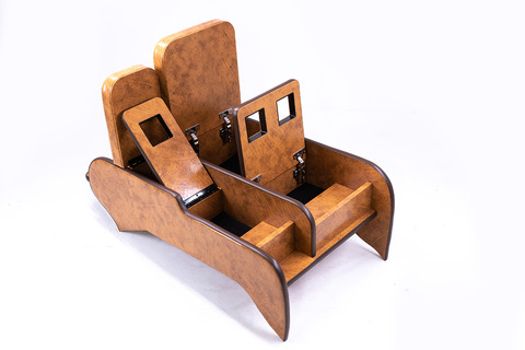 200系ハイエース ワゴンGL グランドキャビン用　センターコンソール アンティークデニム キャメル