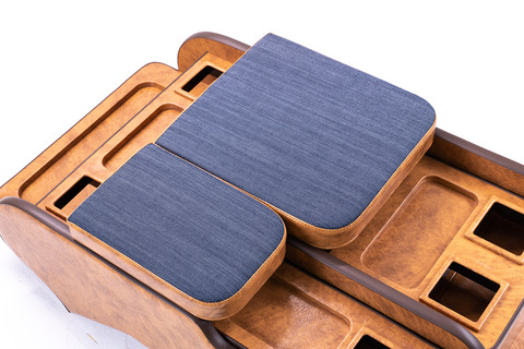 200系ハイエース ワゴンGL グランドキャビン用　センターコンソール アンティークデニム キャメル