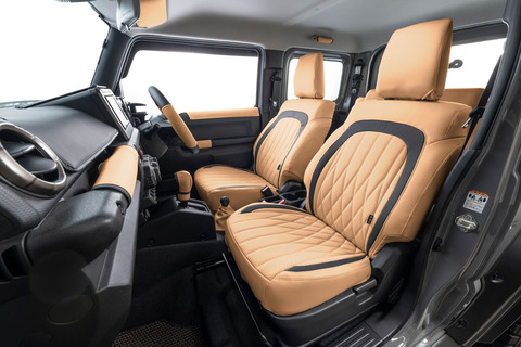 ジムニーノマド シートカバー  プライム　ベージュカラー　装着イメージ