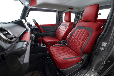 ジムニーノマド シートカバー  プライム　ボルドーカラー　装着イメージ