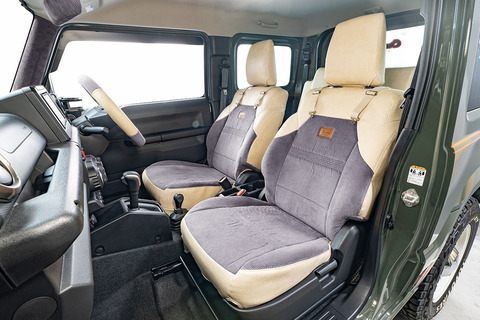 ジムニーJB64 シートカバー カントリー　アイボリーxグレーxベージュ