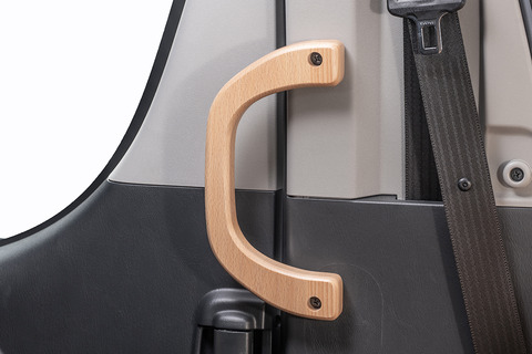 200ハイエース 木製グリップ ワゴンスライドドア用前後2本セット ナチュラル 前側装着