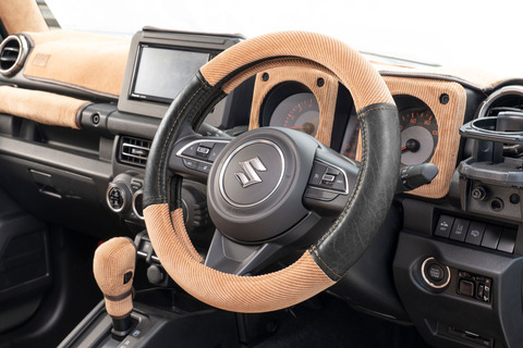 ハンドルカバー アンティークコーデュロイ ヴィンテージブラック×キャメル