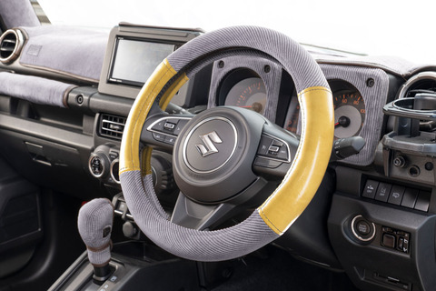 ハンドルカバー アンティークコーデュロイ アンティーククリームイエロー×グレー