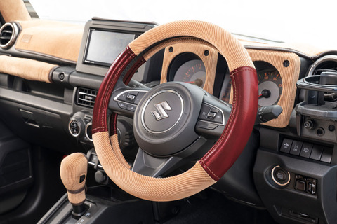 ハンドルカバー アンティークコーデュロイ アンティークボルドー×キャメル