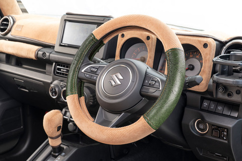 ハンドルカバー アンティークコーデュロイ アンティークモスグリーン×キャメル