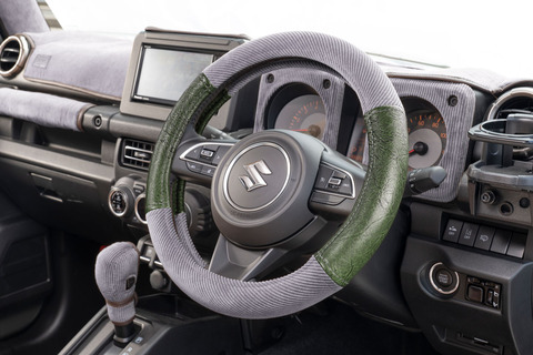 ハンドルカバー アンティークコーデュロイ アンティークモスグリーン×グレー