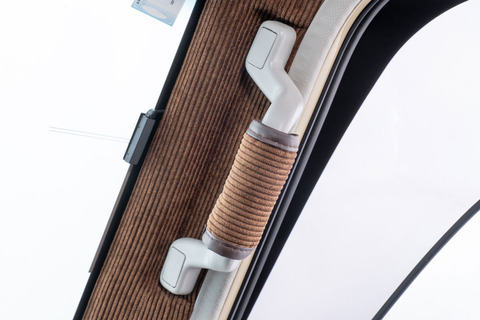 ランドクルーザー70再再販モデルグリップカバーコーデュロイブラウンランドクルーザー70再再販モデルグリップカバーコーデュロイキャメルAピラー運転席側Aピラー運転席側