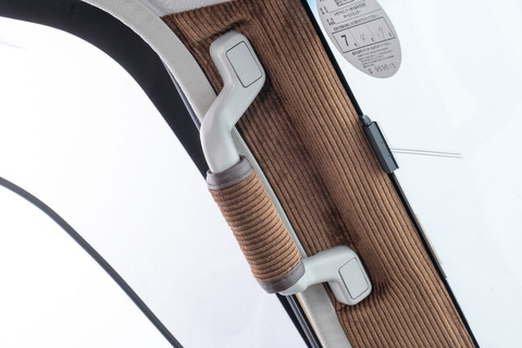 ランドクルーザー70再再販モデルグリップカバーコーデュロイブラウンAピラー助手席側