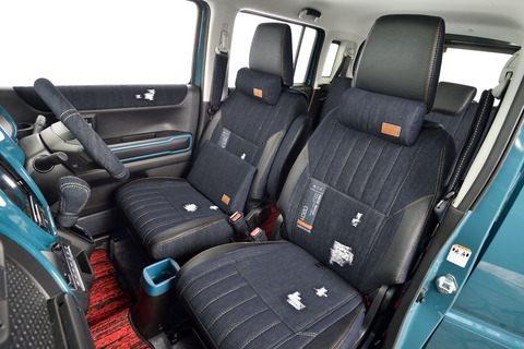 【全対応車種用】シートカバー  M.I.C DENIM インディゴ　ハスラー装着画像