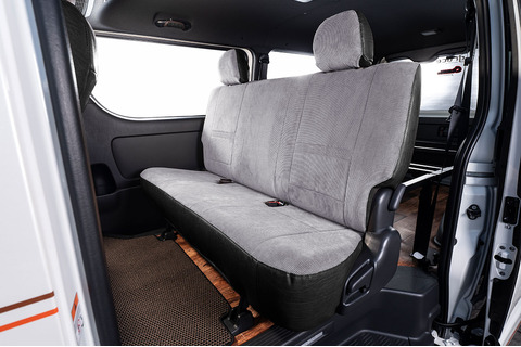 シートカバー  アンティークコーデュロイ　コーデュロイグレーxヴィンテージブラック