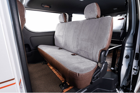 シートカバー  アンティークコーデュロイ　コーデュロイグレーxヴィンテージブラウン