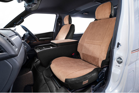 シートカバー  アンティークコーデュロイ　コーデュロイキャメルxヴィンテージブラック