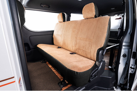 シートカバー  アンティークコーデュロイ　コーデュロイキャメルxヴィンテージブラック