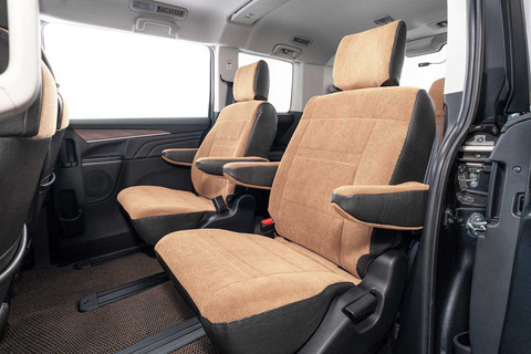 シートカバー  アンティークコーデュロイ　コーデュロイキャメルxヴィンテージブラック