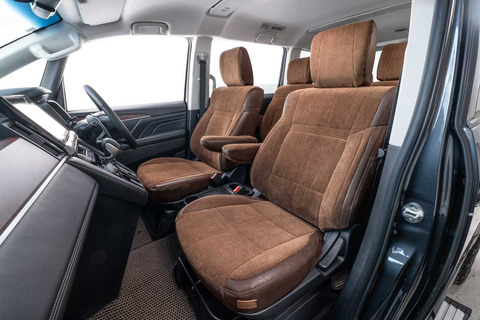 デリカD5シートカバー  アンティークコーデュロイ　コーデュロイブラウンxヴィンテージブラウン