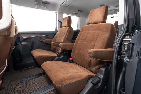 デリカD5シートカバー  アンティークコーデュロイ　コーデュロイブラウンxヴィンテージブラウン