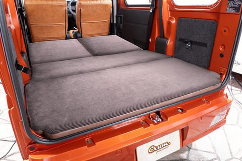 S700ハイゼットカーゴ ベッドマット アンティークコーデュロイ　グレー×ヴィンテージブラウン