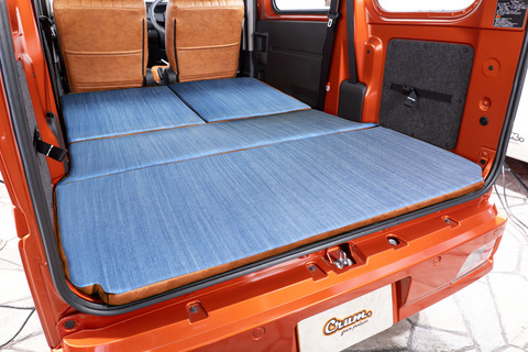 S700ハイゼットカーゴ ベッドマット アンティークデニム　キャメル