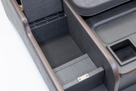 200系ハイエース ワゴンGL グランドキャビン用　センターコンソール アンティークコーデュロイ ヴィンテージブラックxグレー