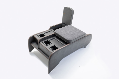 200系ハイエース ワゴンGL グランドキャビン用　センターコンソール アンティークコーデュロイ ヴィンテージブラックxグレー