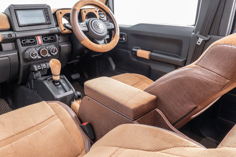 【ジムニーJB64/JB74/ノマド専用】センターコンソール Ver.3 アンティークコーデュロイ　装着イメージ