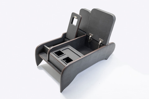 200系ハイエース ワゴンGL グランドキャビン用　センターコンソール アンティークコーデュロイ ヴィンテージブラックxグレー