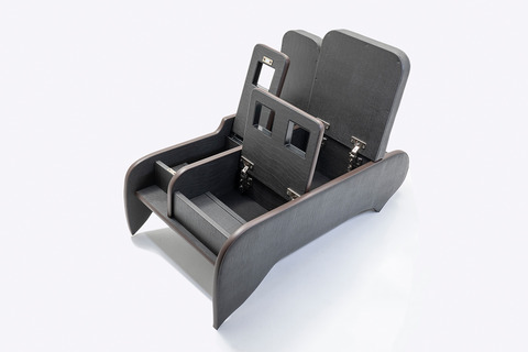 200系ハイエース ワゴンGL グランドキャビン用　センターコンソール アンティークコーデュロイ ヴィンテージブラックxグレー