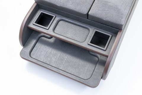 200系ハイエース ワゴンGL グランドキャビン用　センターコンソール アンティークコーデュロイ ヴィンテージブラックxグレー