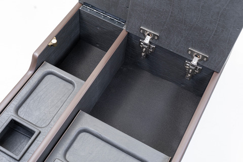 200系ハイエース ワゴンGL グランドキャビン用　センターコンソール アンティークコーデュロイ ヴィンテージブラックxグレー