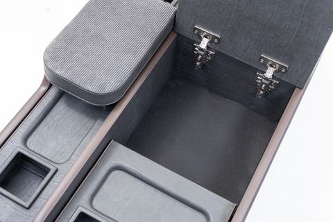 200系ハイエース ワゴンGL グランドキャビン用　センターコンソール アンティークコーデュロイ ヴィンテージブラックxグレー