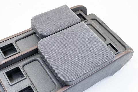 200系ハイエース ワゴンGL グランドキャビン用　センターコンソール アンティークコーデュロイ ヴィンテージブラックxグレー