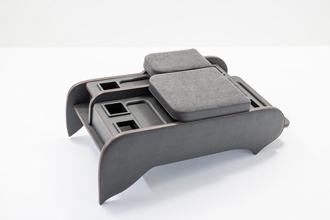 200系ハイエース ワゴンGL グランドキャビン用　センターコンソール アンティークコーデュロイ ヴィンテージブラックxグレー