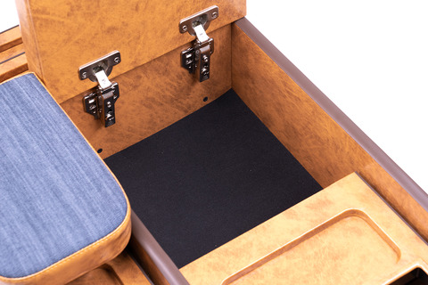 200系ハイエース ワゴンGL グランドキャビン用　センターコンソール アンティークデニム キャメル