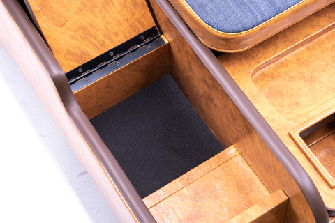 200系ハイエース ワゴンGL グランドキャビン用　センターコンソール アンティークデニム キャメル