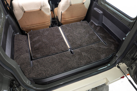 【ジムニーJB64/JB74専用】フロアマット プレミアムセット １台分　トランクルーム装着イメージ ウェーブブラウン