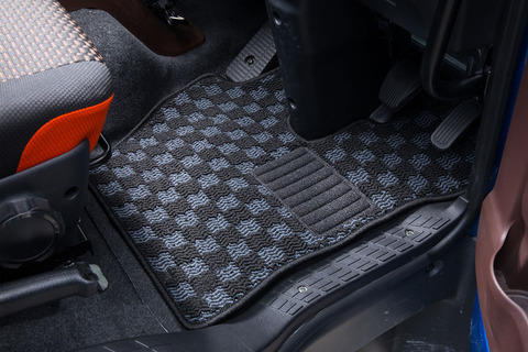 フロアマット WAVE CHECK　ブルー