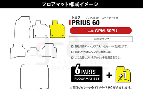 フロアマット構成イメージ　プリウス