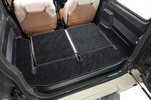 【ジムニーJB64/JB74専用】フロアマット プレミアムセット １台分　トランクルーム装着イメージ ウェーブブラック