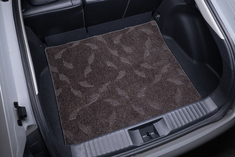 【60プリウス専用】フロアマット プレミアムセット １台分　トランクルーム装着イメージ ウェーブブラウン